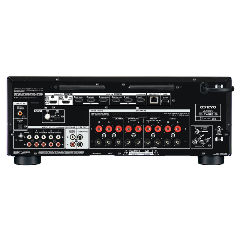 Onkyo TX-NR6100 8K 7.2 Channel THX Certified AV Receiver