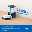 TP-Link Tapo RV20 Mop Plus Robot LIDAR Vacuum, 2600 mAh