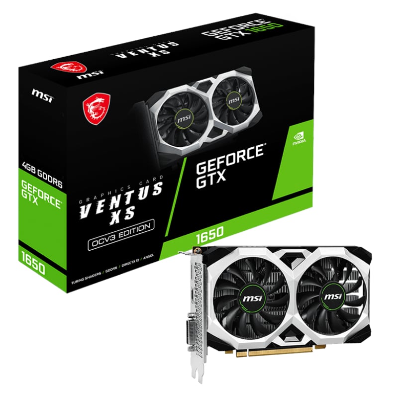 MSI Nvidia GeForce GTX 1650 D6 VENTUS XS OCV3 4GB GDDR6 128-BIT Graphics Card