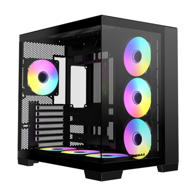 Raidmax I610 ATX | Micro-ATX | ITX ARGB Mid-Tower Dual Chamber Gaming Chassis - Black