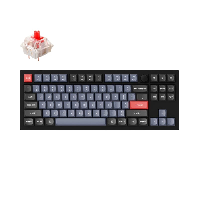 Keychron Q3 80% Red G Pro Switches Aluminium RGB Wired Keyboard - Black