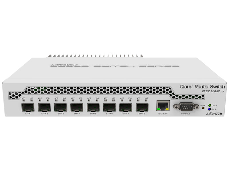 MikroTik Cloud Router Switch 8 Port SFP+ with PoE Input | CRS309-1G-8S+IN