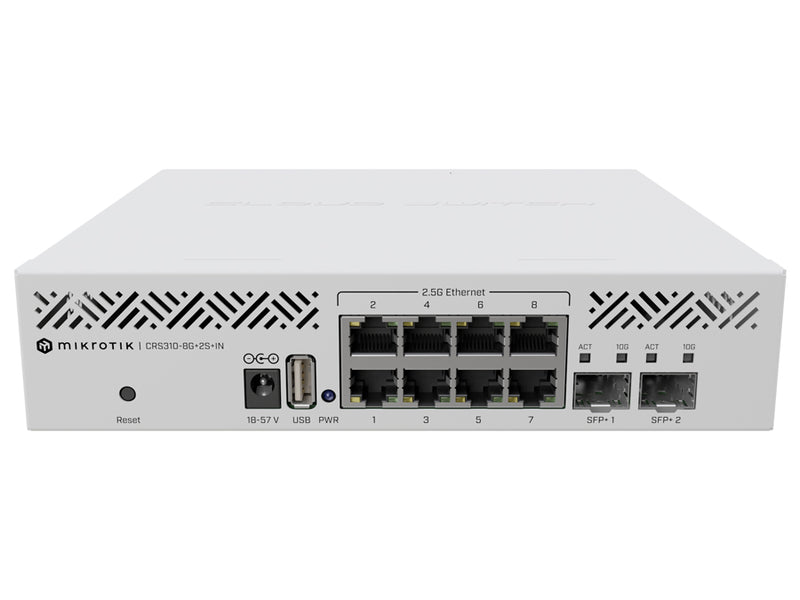 MikroTik Cloud Router Switch 8 Port 2.5Gbps Ethernet 2SFP+ | CRS310-8G+2S+IN