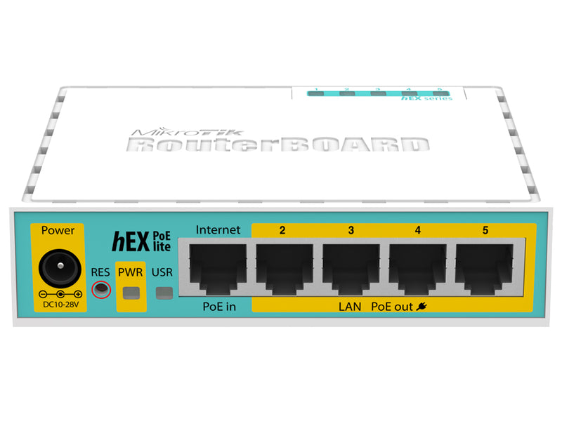 MikroTik hEX PoE Lite 5 Port Ethernet 4 PoE Router | RB750UPr2