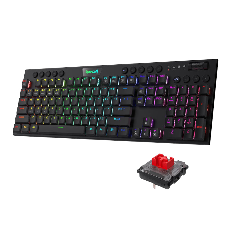 REDRAGON MECHANICAL HORUS WIRELESS GAMING KEYBOARD RED SWITCHES