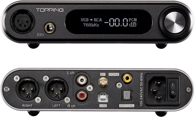 Topping DX5 LDAC USB DAC  Headphone Amplifier (Black)