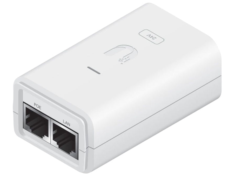 Ubiquiti Gigabit PoE Adapter 24V 24W with No Cable | POE-24-24W-WH